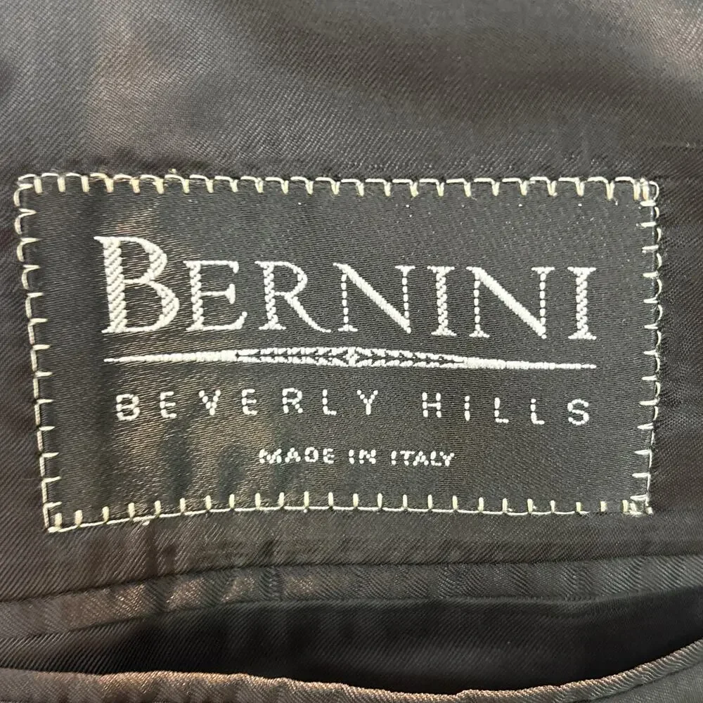 Vintage Canali Bernini Blazer Men 54L Black Proposta 100% Wool Jacket Made Italy
